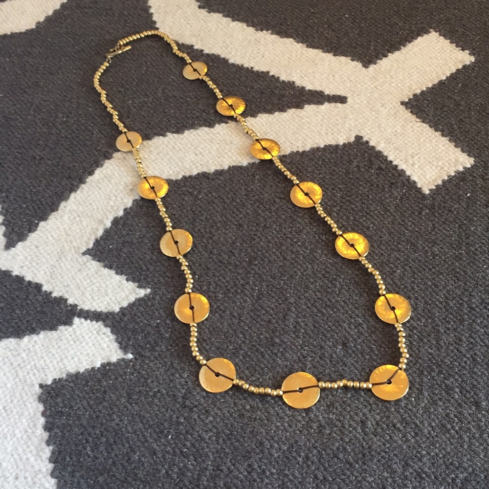 Ralph Lauren Gold long necklace statement piece